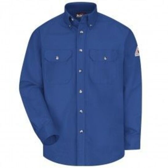 Bulwark Men's Midweight FR Dress Uniform Shirt in Royal Blue NEW NWT - Picture 1 of 8